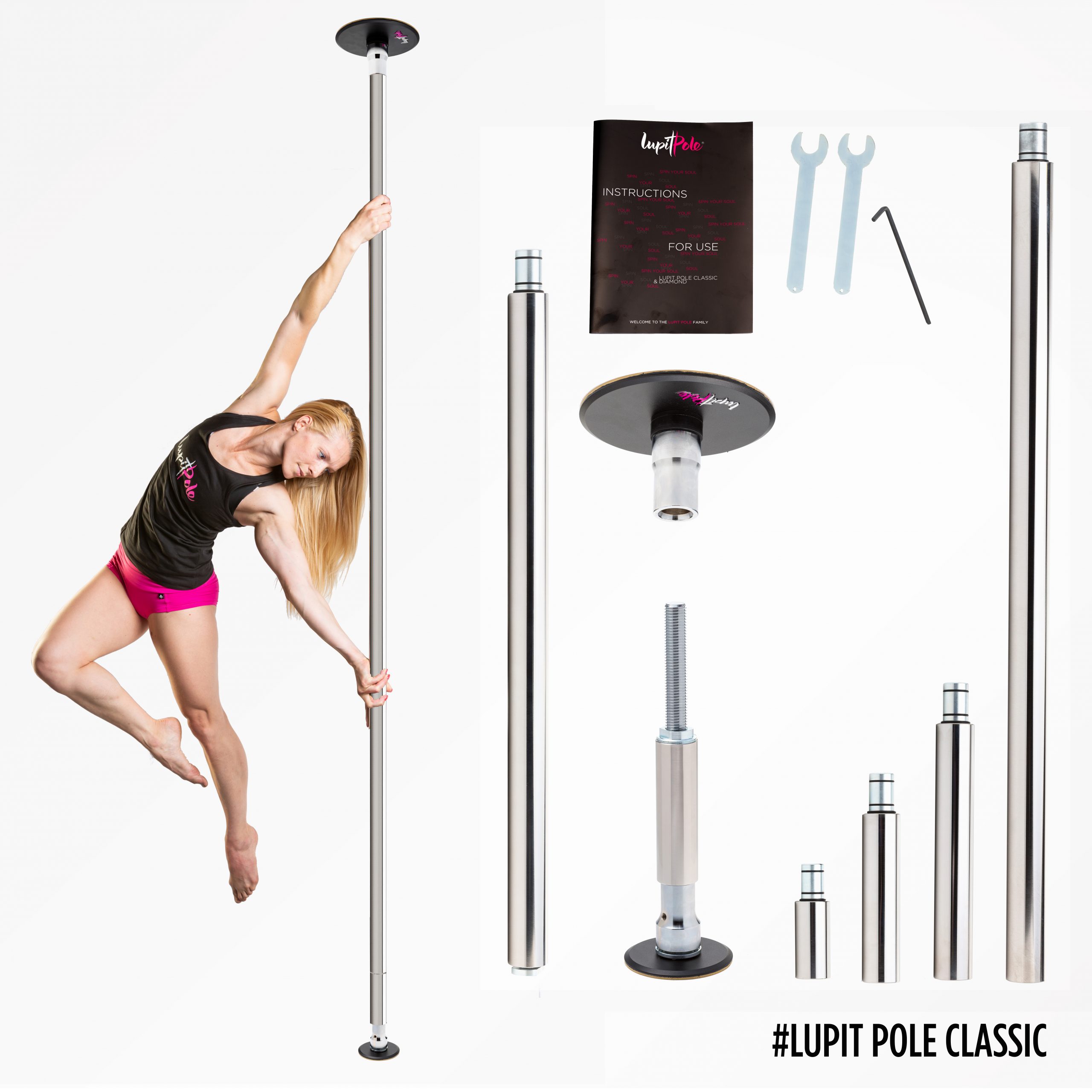 Lupitpole Classic G2 Portable Dance Pole - 42mm or 45mm