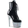 ADORE-1020LG Black Pat/Silver Multi Glitter