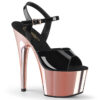 ADORE-709 Black Patent/Rose Gold Chrome