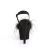 ADORE-709F Black Faux Suede-Feather/Black Faux Suede