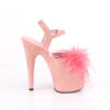 ADORE-709F Baby Pink Faux Suede-Feather/Baby Pink Faux Suede