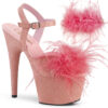 ADORE-709F Baby Pink Faux Suede-Feather/Baby Pink Faux Suede