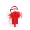ADORE-709F Red Faux Suede-Feather/Red Faux Suede