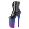 BEYOND-1020BP Black Faux Leather/Blue-Purple Ombre