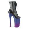 BEYOND-1020BP Black Faux Leather/Blue-Purple Ombre