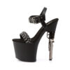 BONDGIRL-712 Black Faux Leather/Black Matte