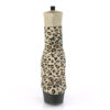 DELIGHT-1002LP Tan Stretch Leopard Print Fabric/Black Matte