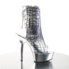 DELIGHT-1018HG Silver Hologram Ostrich Pu/Silver Chrome