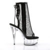 DELIGHT-1018MSH Black Patent-Mesh/Clear