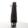 DELIGHT-1018RS Black Velvet-Pewter Rhinestone