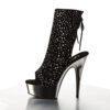 DELIGHT-1018RS Black Velvet-Pewter Rhinestone