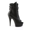 DELIGHT-1033 Black Faux Leather/Black Matte