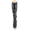 DELIGHT-2000 Black Stretch Faux Leather/Black Matte