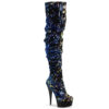 DELIGHT-3004 Blue Iridescent Sequins/Black