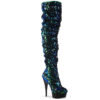 DELIGHT-3004 Green Iridescent Sequins/Black