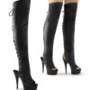 DELIGHT-3019 Black Faux Leather/Black