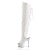 DELIGHT-3019 White Faux Leather/White