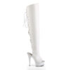 DELIGHT-3019 White Faux Leather/White