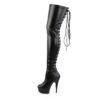 DELIGHT-3063 Black Stretch Faux Leather/Black