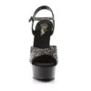 DELIGHT-609RS Black Suede-Pewter Rhinestone/ Black