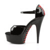 DELIGHT-660FH Black Patent/Black (Red Lace)