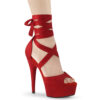 DELIGHT-679 Red Faux Suede/Red Matte