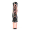 FLAMINGO-1020 Black Faux Leather/Rose Gold Chrome