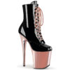 FLAMINGO-1020 Black Patent/Rose Gold Chrome