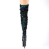 FLAMINGO-3004 Green Iridescent Sequins/Black