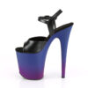 FLAMINGO-809BP Black Faux Leather/Blue-Purple Ombre