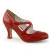 FLAPPER-35 Red Faux Leather