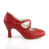 FLAPPER-35 Red Faux Leather