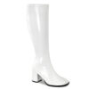 GOGO-300WC Wide Calf White Stretch Patent