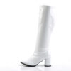 GOGO-300WC Wide Calf White Stretch Patent