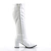 GOGO-300WC Wide Calf White Stretch Patent