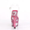 LOVESICK-708HEART Clear/ Hot Pink-White Rhinestone