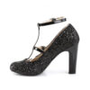 QUEEN-01 Black Glitter-Patent