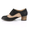 RUSSELL-34 Black-Tan Faux Leather