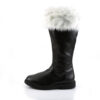 SANTA-108 Black Pu-White Faux Fur