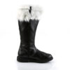 SANTA-108 Black Pu-White Faux Fur