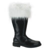 SANTA-108 Black Pu-White Faux Fur