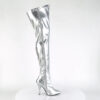 SEDUCE-3000 Silver Stretch Faux Leather