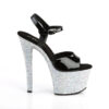 SKY-309LG Black Pat/Silver Multi Glitter