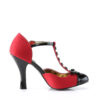 SMITTEN-10 Red Suede-Black Patent