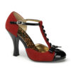 SMITTEN-10 Red Suede-Black Patent