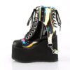 SWING-115 Black Vegan Leather-Patent -Clear Hologram PVC