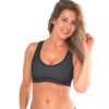 BK37 Monochrome Sports Mesh V Neck Max Impact Crop Top