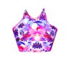 Jungle Print Keyhole High Neck Tank Crop Bikini Top BK21AP750