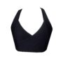 BK39 Matt Black &#038; Mesh Crossover Wrap Crop Top