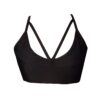 Black Strappy V Neck Sports Crop Top CT2Sblk